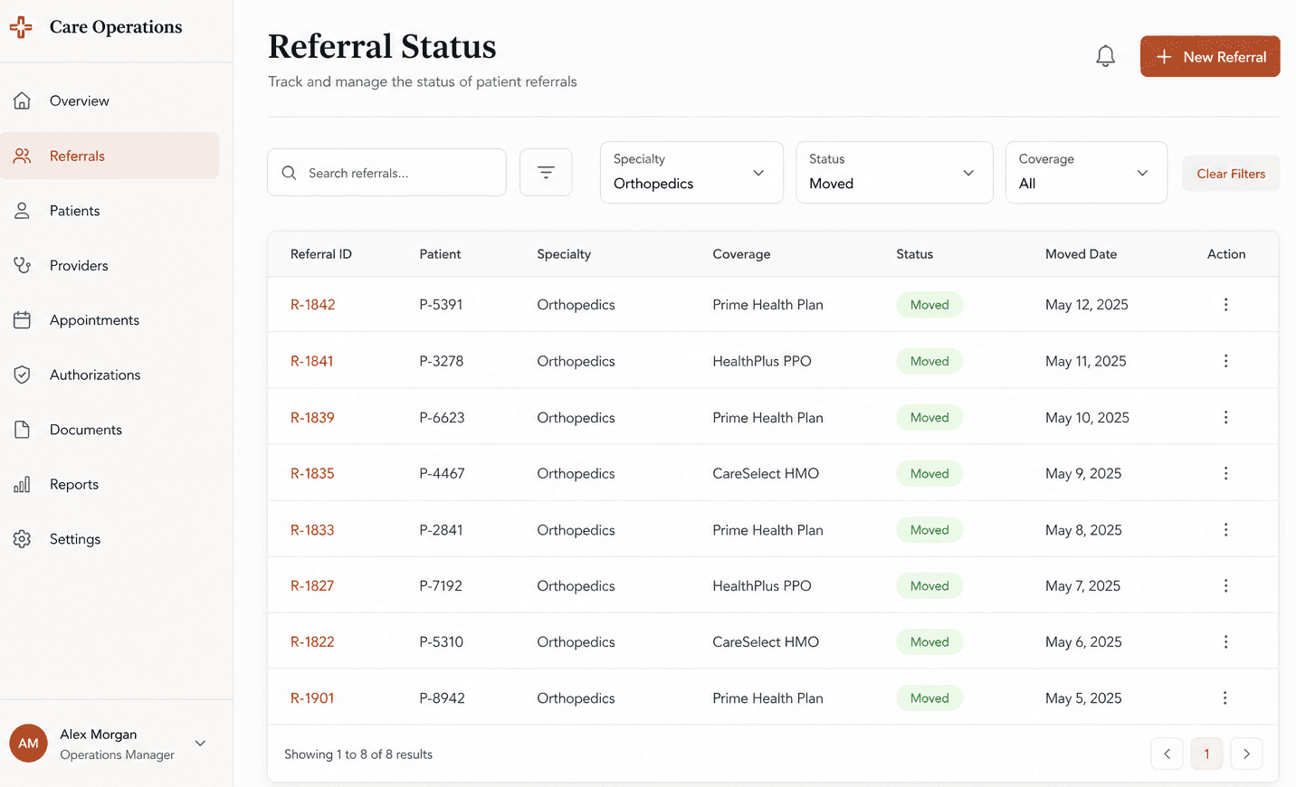 Illustrative preview of Referral status API
